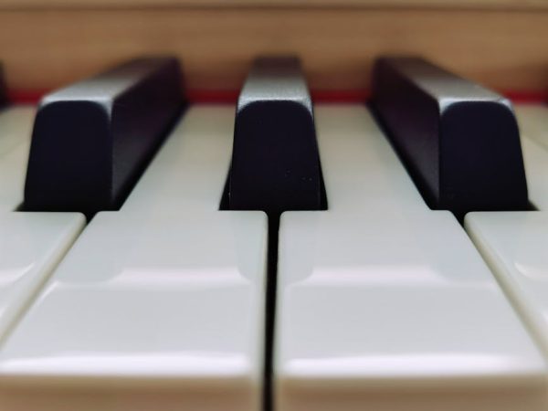 Artistic close-up of piano keys showcasing texture and form, perfect for music-related content.
